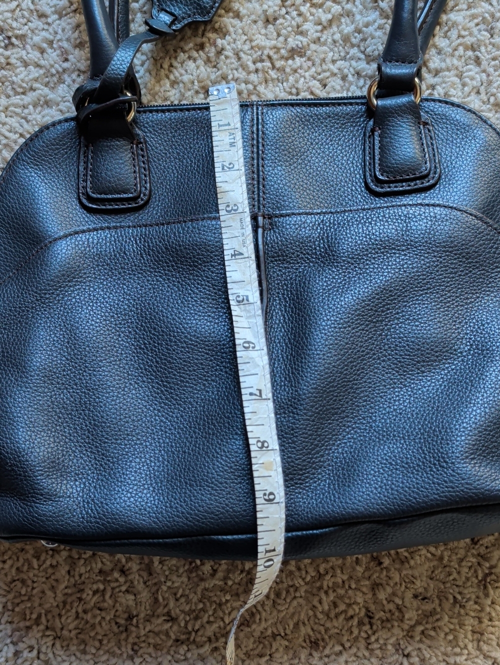 Tignanello Navy Pebbled Leather Shoulder Bag - Picture 6 of 6
